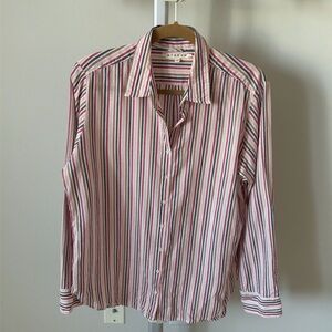 XIRENA cotton striped button down shirt blouse, size M